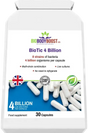 BioTic 4 Billion Multi-Strain Probiotic — 4 billion live cultures for gut health, immunity and digestive balance, 60 vegan capsules, BioBodyBoost UK