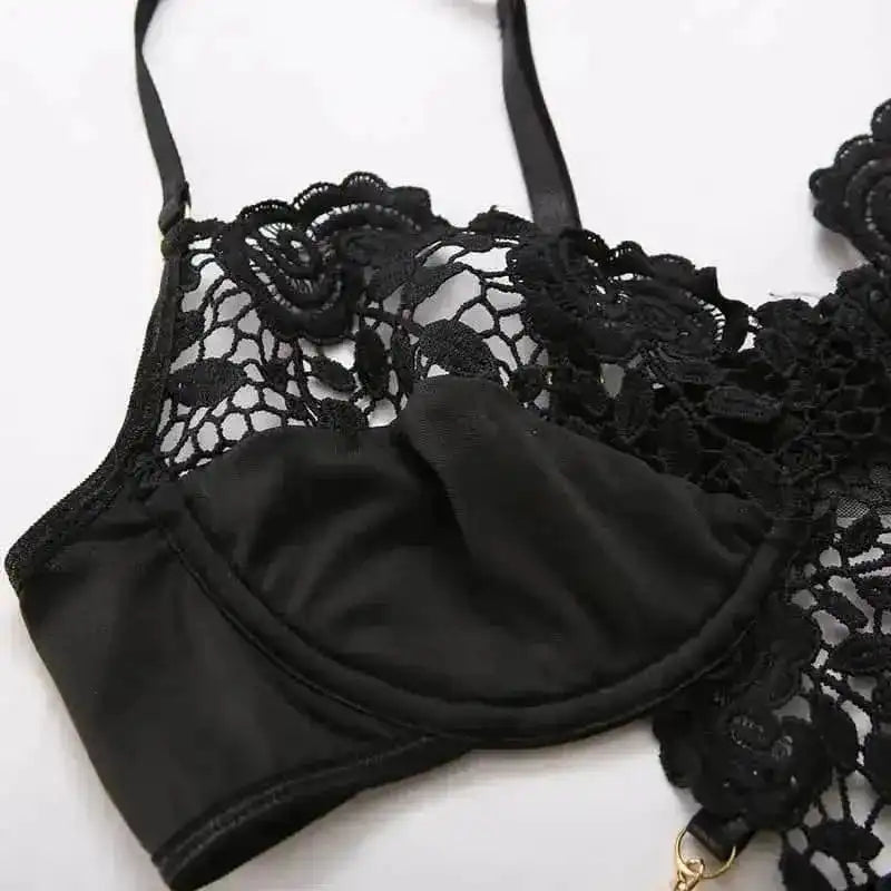 Black Cutout Metal Chain Bustiers - Fashionfitz