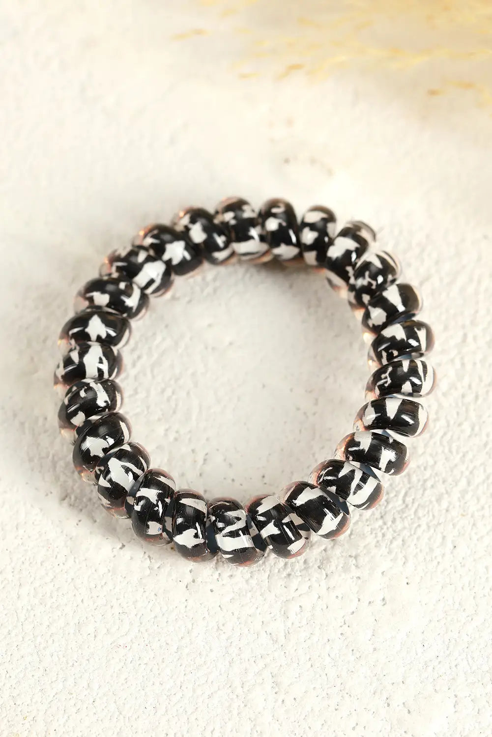 Black leopard printed telephone wire hair loop - one size /