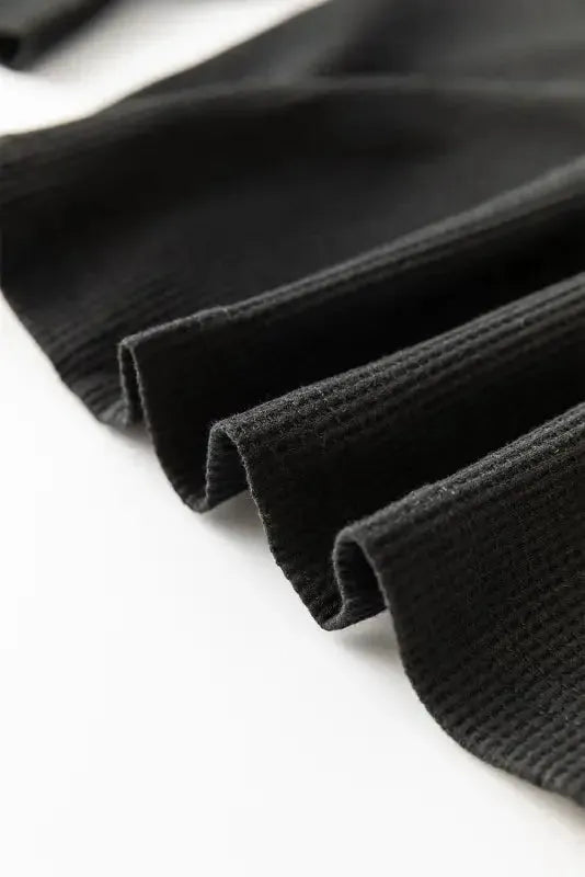 Black Sequin Patchwork Lantern Sleeve Blouse - Fashionfitz