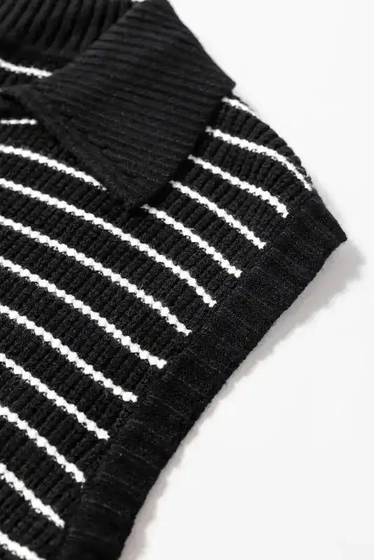 Black Stripe Knit Tank Top - Fashionfitz