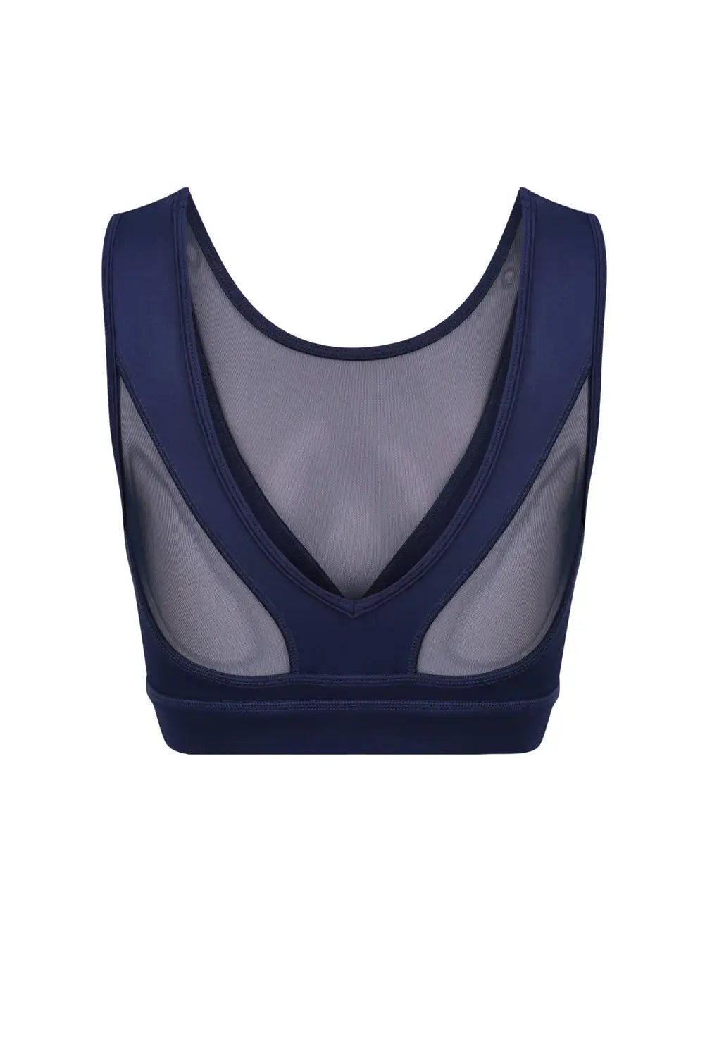 Blue mesh splicing crop top high waist sports set -