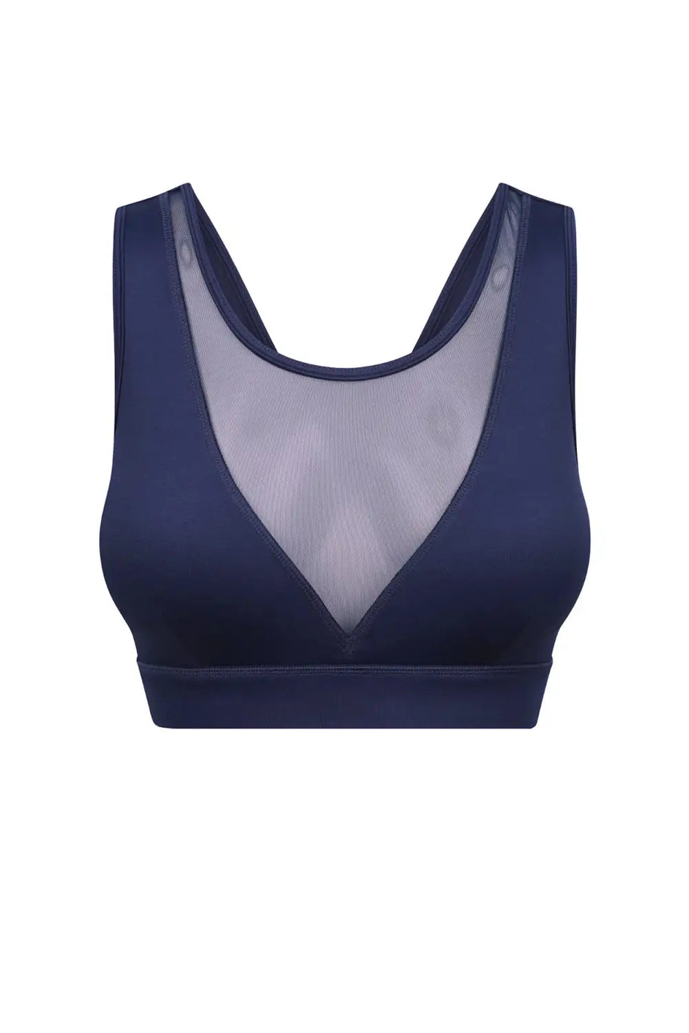 Blue mesh splicing crop top high waist sports set -