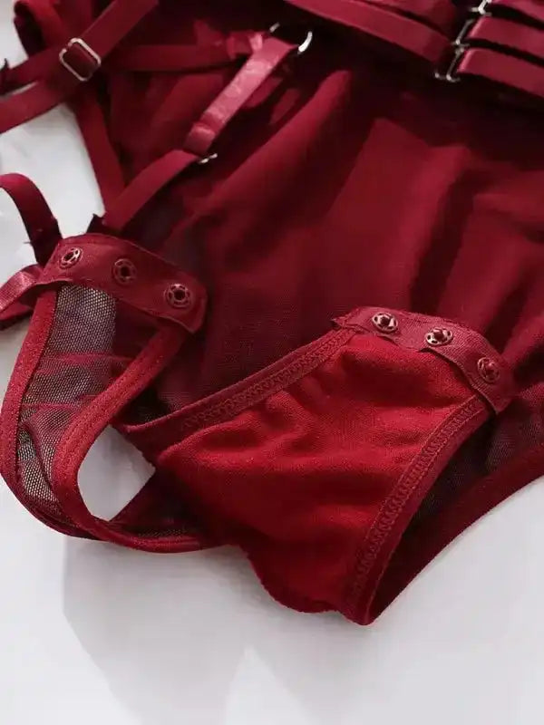 Body Language Mesh Teddy Lingerie Set - Fashionfitz