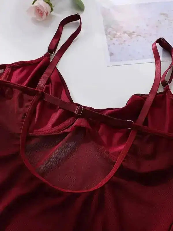 Body Language Mesh Teddy Lingerie Set - Fashionfitz