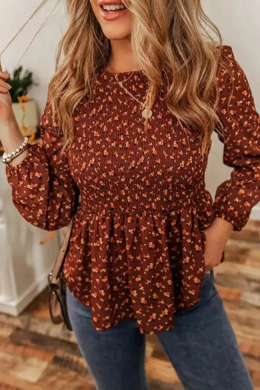 Boho Floral Peplum Blouse - Fashionfitz