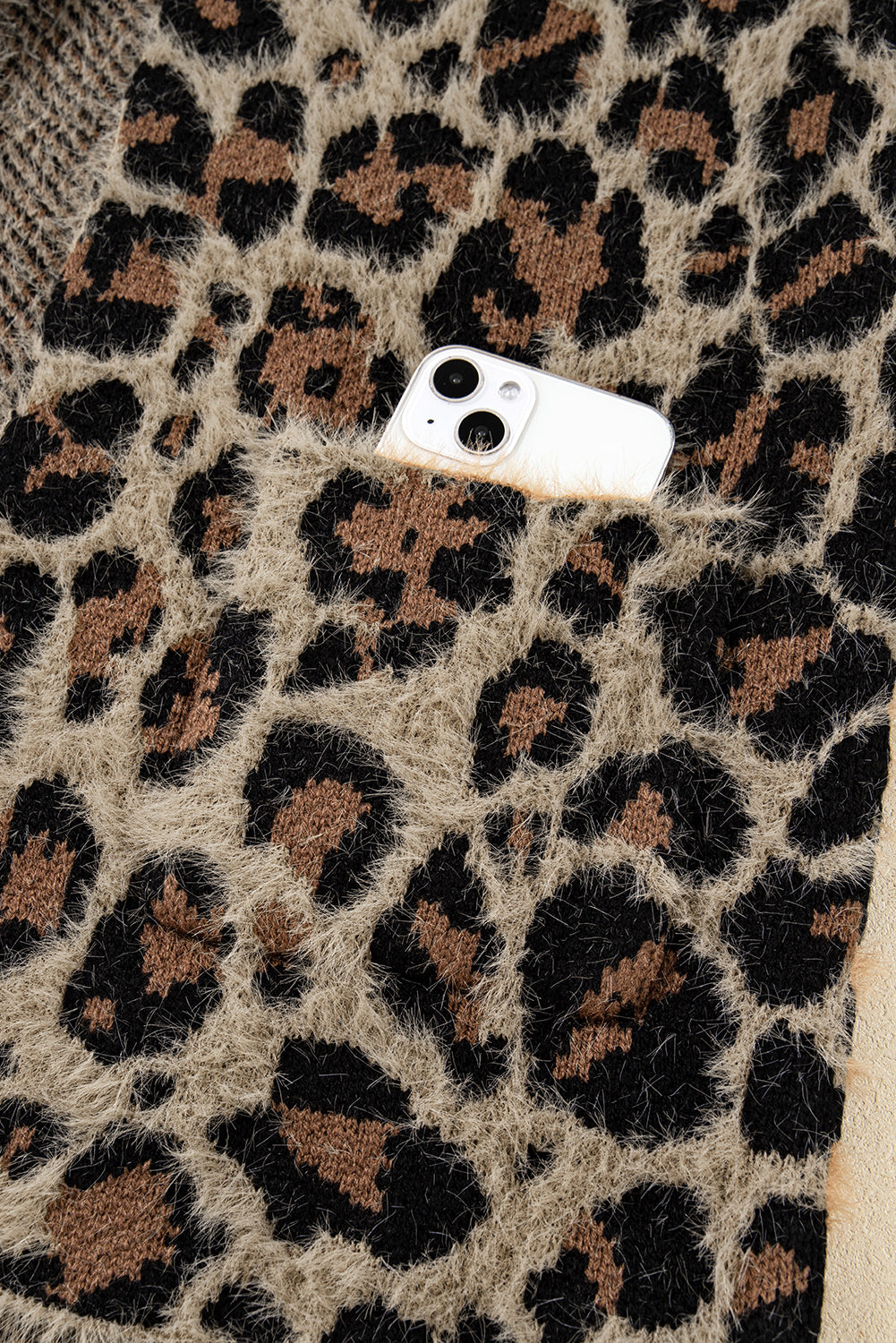 Brown Leopard Open Cardigan