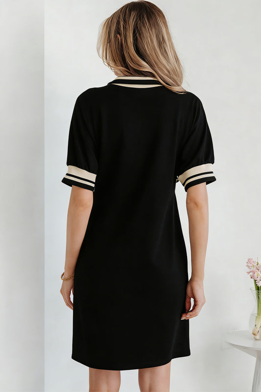 Striped Polo Tee Dress Women UK | Preppy Mini Dress