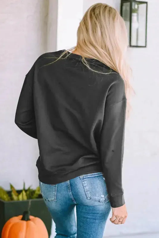 Side view of Cool Moms Club drop shoulder sweatshirt showing relaxed fit Fashionfitz UK