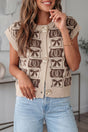 Western Horseshoe Bow Pattern Sleeveless Sweater Vest