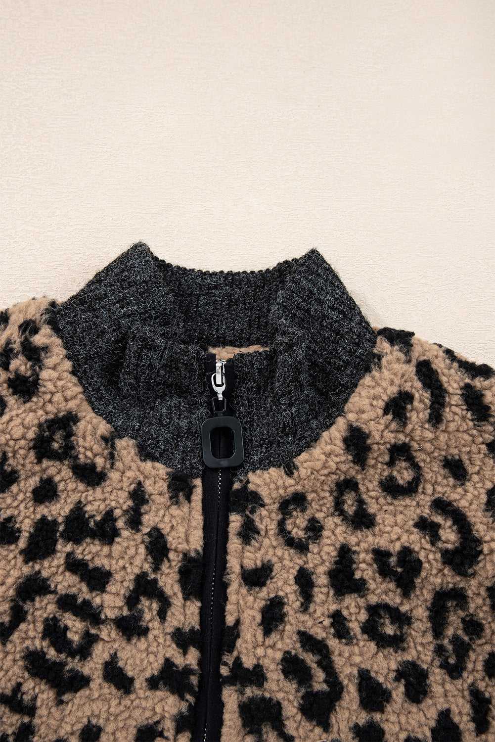 Khaki Leopard Crop Jacket