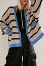 Urban stripe loose cardigan cardigans