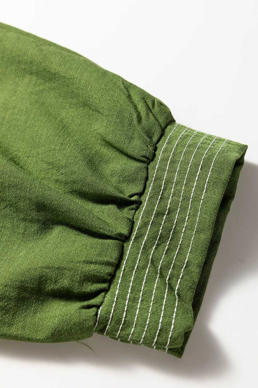 Stitch Detail Tiered V Neck Dress