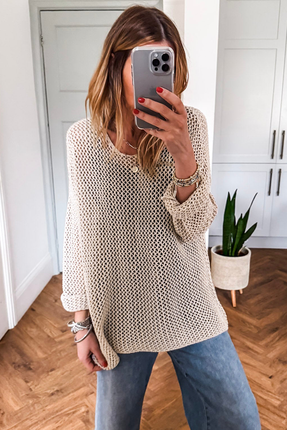 Smoke Gray Crochet Summer Jumper