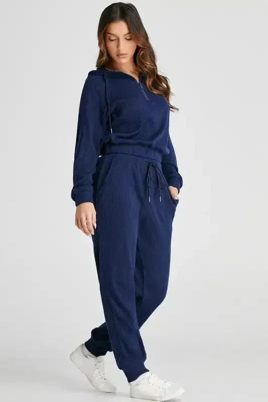 Activewear Sets Soft Cropped Hoodie and Joggers Set