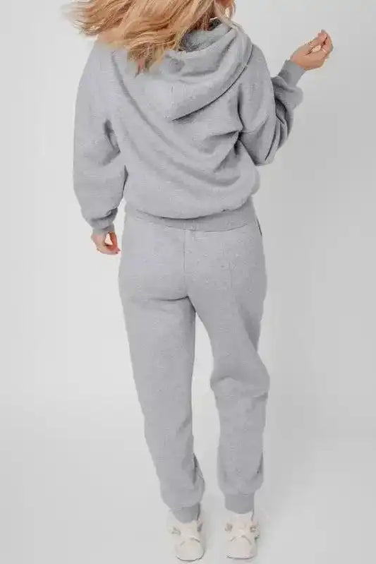 Activewear Sets Urban Chic: Exposed Seams Hoodie & Joggers Set