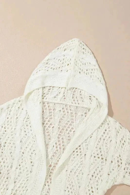 Beach Cover-ups Hooded Beach Cover-Up - Open Knit