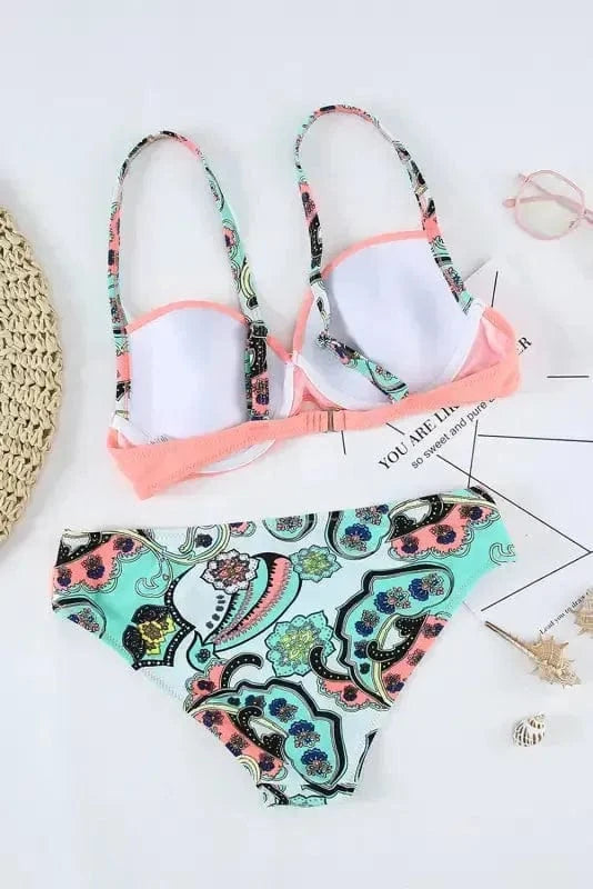 Bikinis Padded Gather Push-up Bikini Set – Halter Style