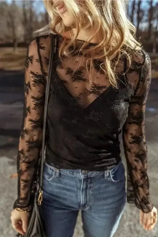Blouses Black / S / 90%Polyamide+10%Elastane Gothic Grace Blouse