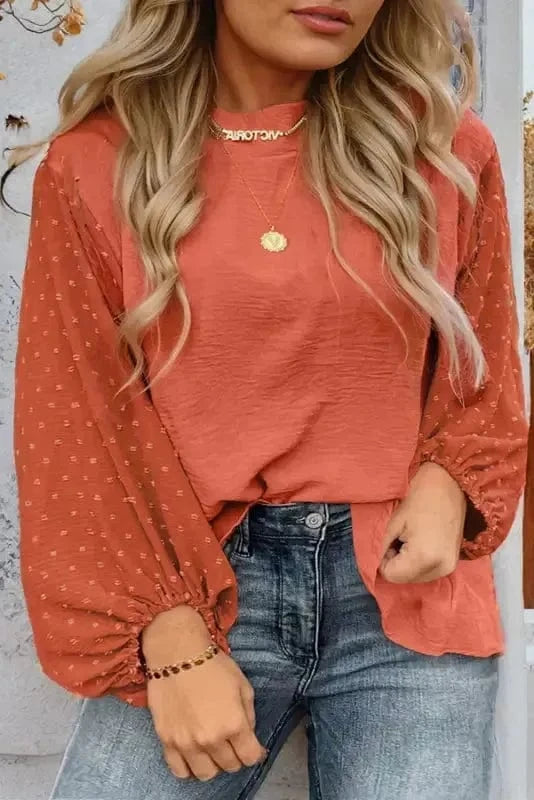Blouses Cloud Puff Sheer Blouse