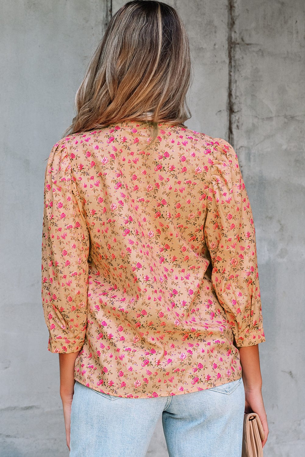 Blouses Floral Half Sleeve Blouse Top – Women’s Boho Casual Printed Blouse