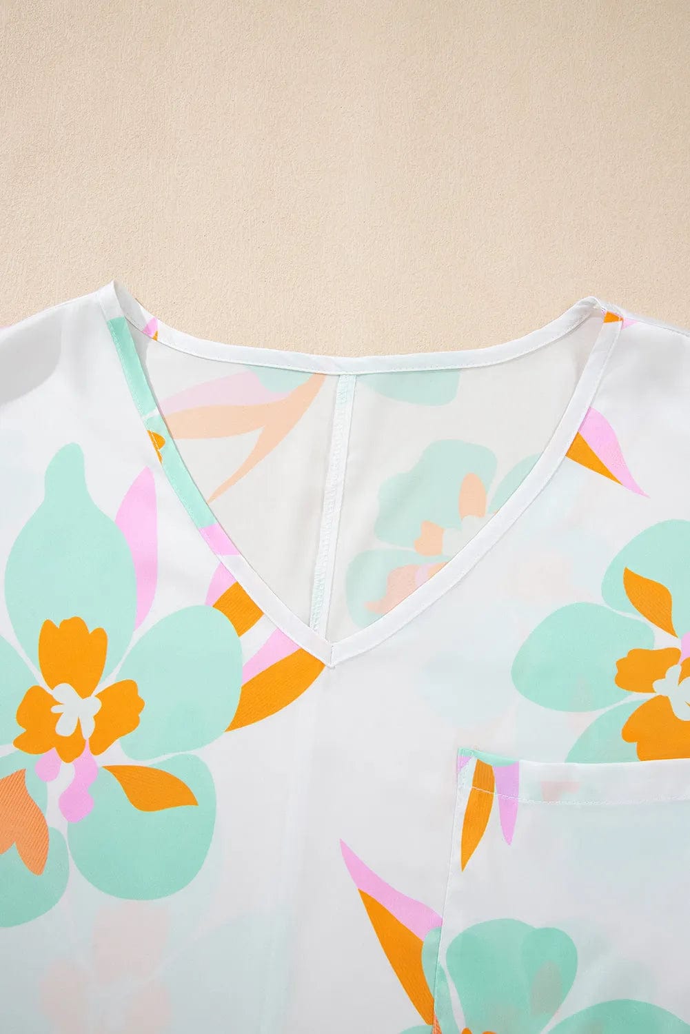 Blouses Floral Satin Tunic Blouse