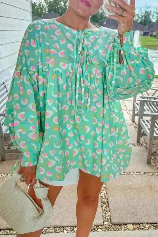 Blouses Green / S / 100%Polyester Dreamweaver Lace Babydoll Blouse