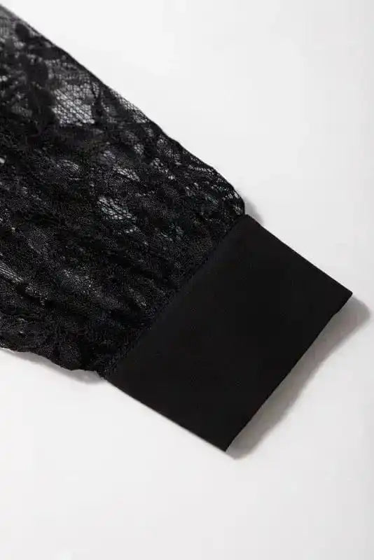 Blouses Lace Sleeves Blouse - Black