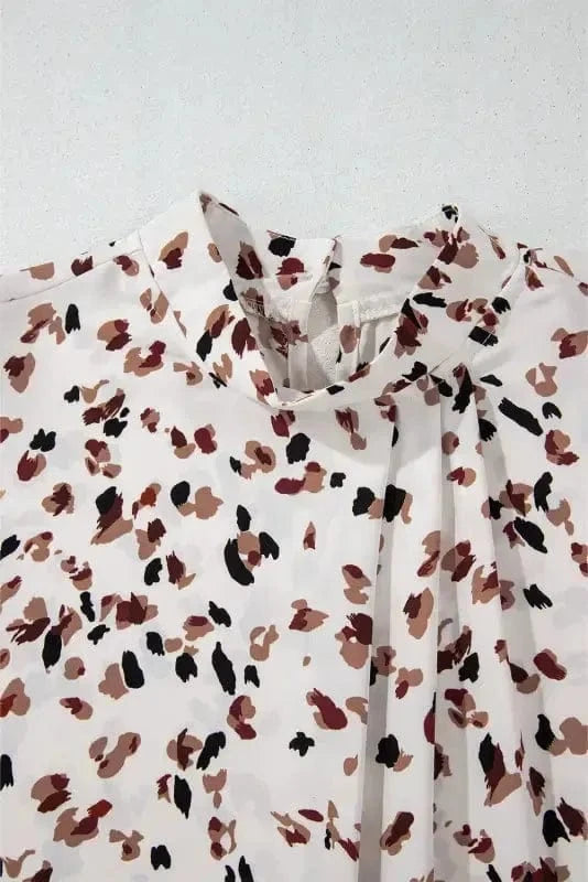 Blouses Leopard Luxe Pleated Blouse