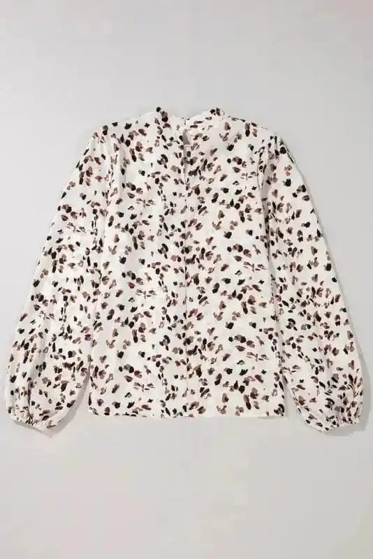 Blouses Leopard Luxe Pleated Blouse