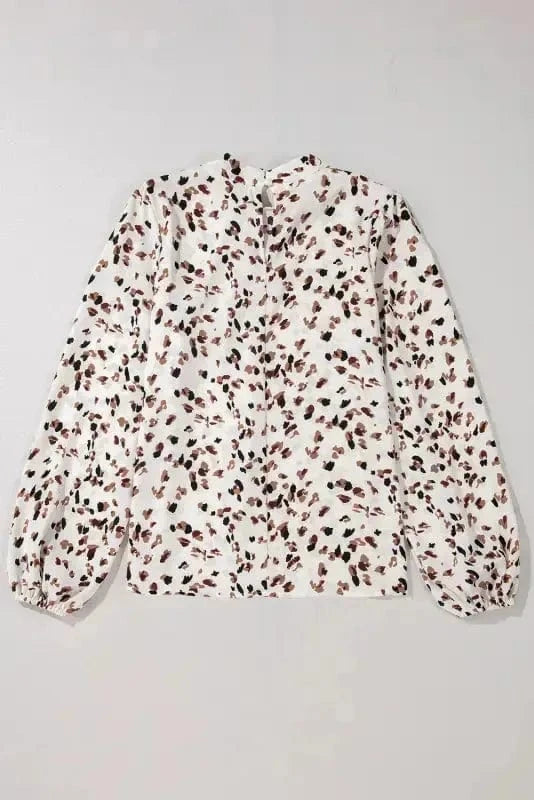 Blouses Leopard Luxe Pleated Blouse