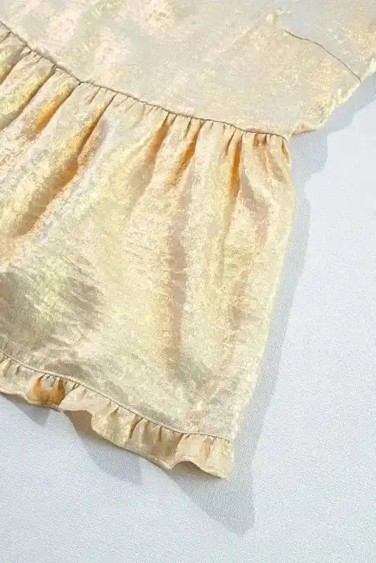 Blouses Metallic Velvet Babydoll Blouse