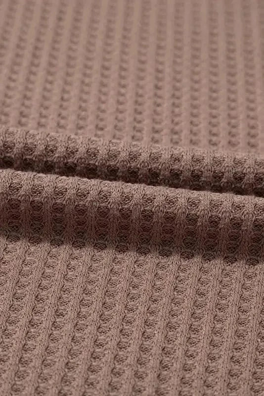 Blouses Modern Slouch Waffle Knit Blouse - Coffee