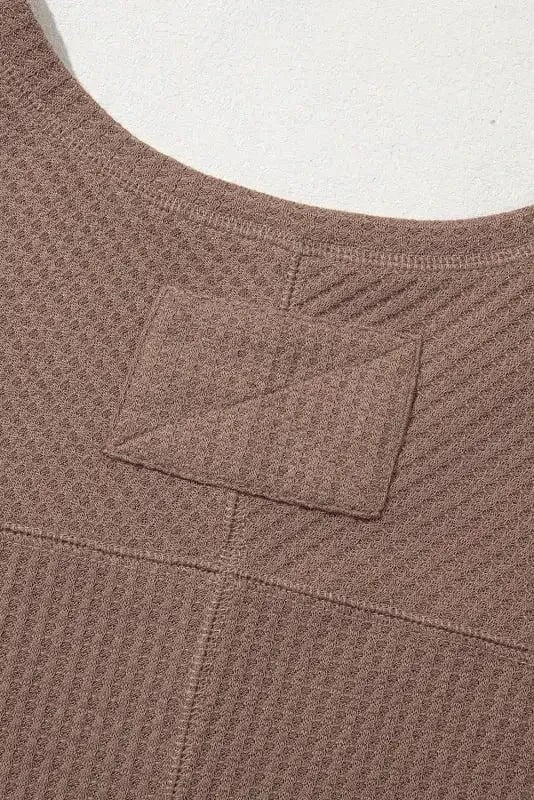 Blouses Modern Slouch Waffle Knit Blouse - Coffee