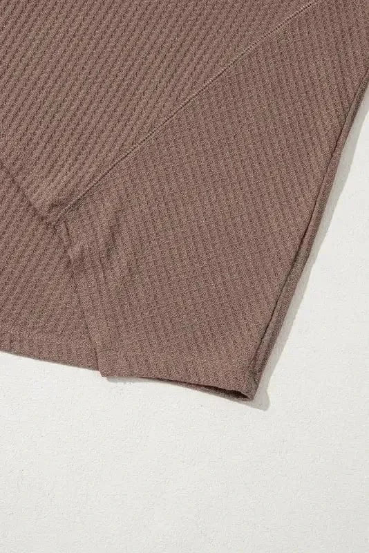 Blouses Modern Slouch Waffle Knit Blouse - Coffee