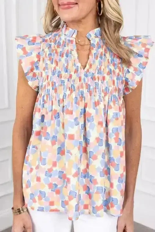 Blouses Pink / S / 100%Polyester Abstract Elegance Blouse