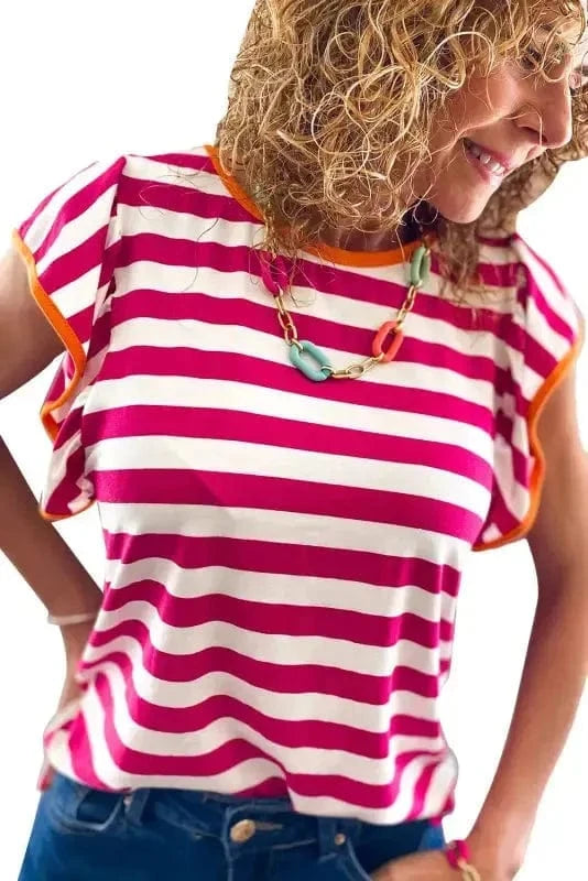 Blouses Rose Red Striped Blouse