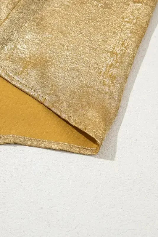 Blouses & Shirts Velvet Glow Metallic Gold Blouse
