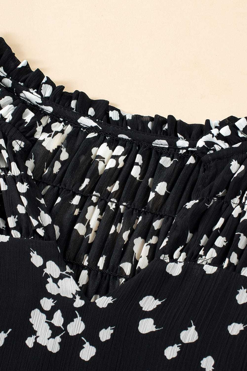 Blouses Split Neck Crinkled Blouse