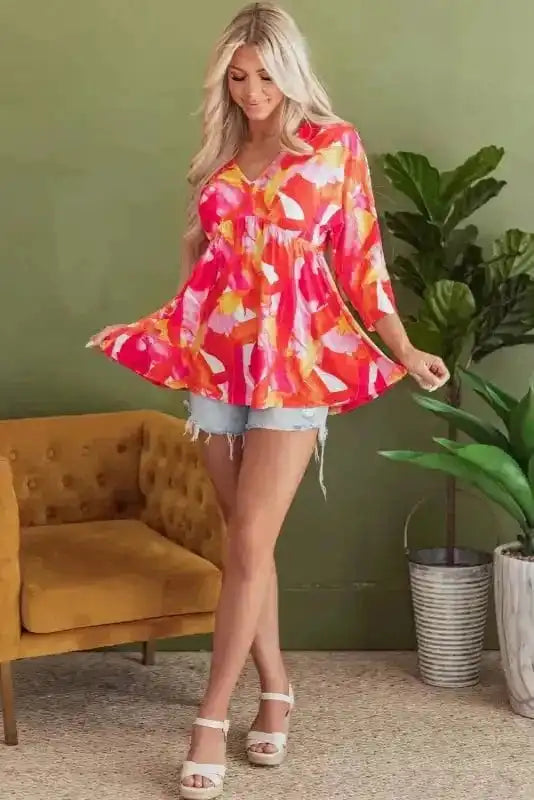Blouses Vivid Vibes Babydoll Blouse