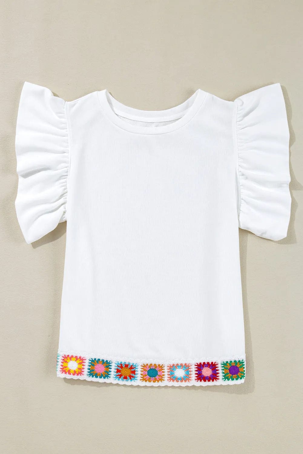 Blouses White Floral Crochet Blouse