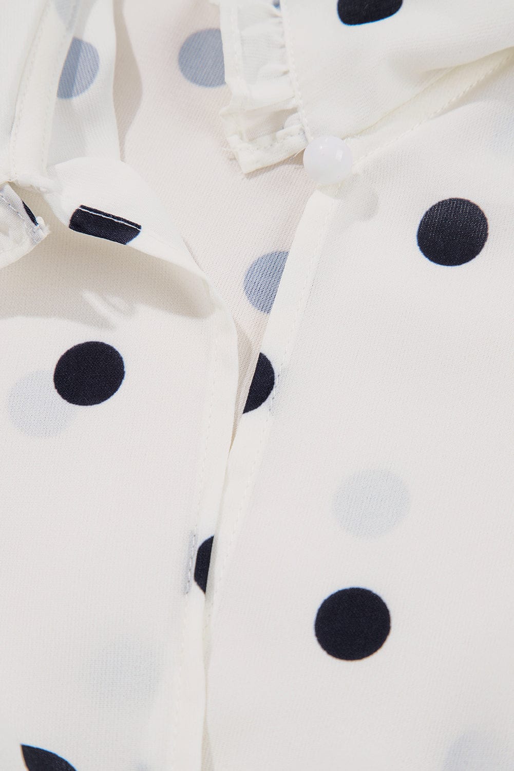 Blouses White Polka Dot Peplum Top