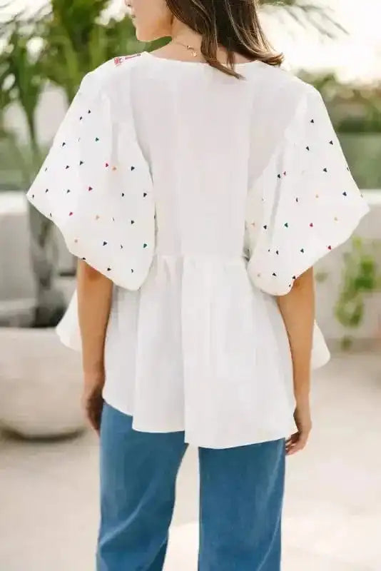 Blouses White Whisper Embroidered Shirt