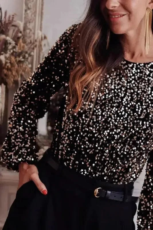 Bodysuits Glitter Gala Backless Bodysuit