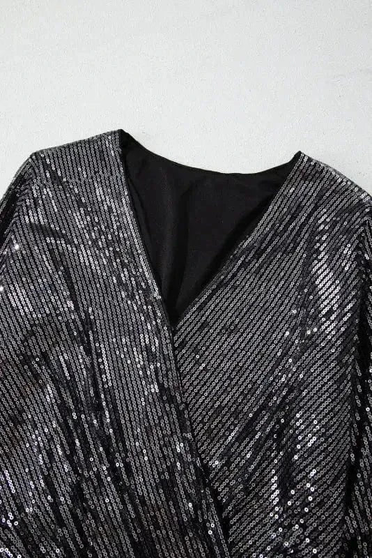 Bodysuits Sable Sequin Wrap Bodysuit