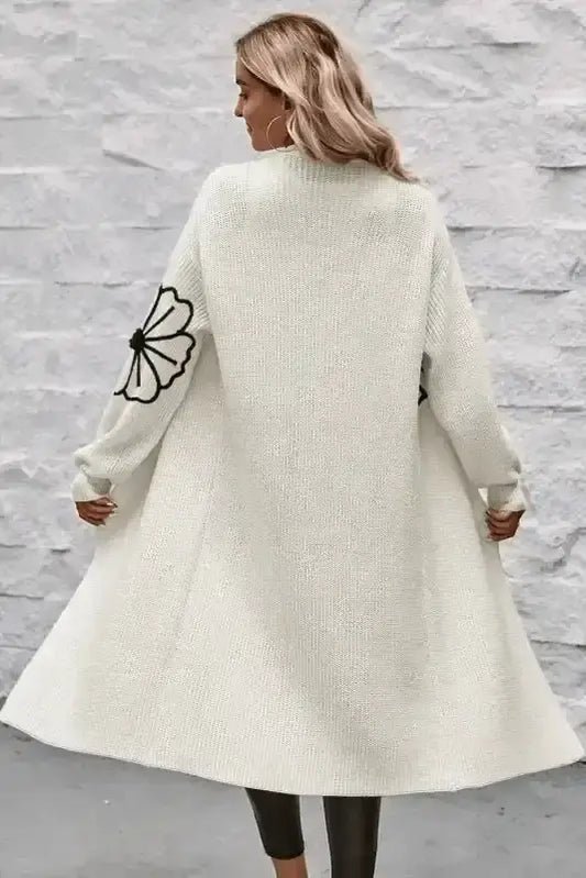 Cardigans Embroidered Elegance Duster Cardigan