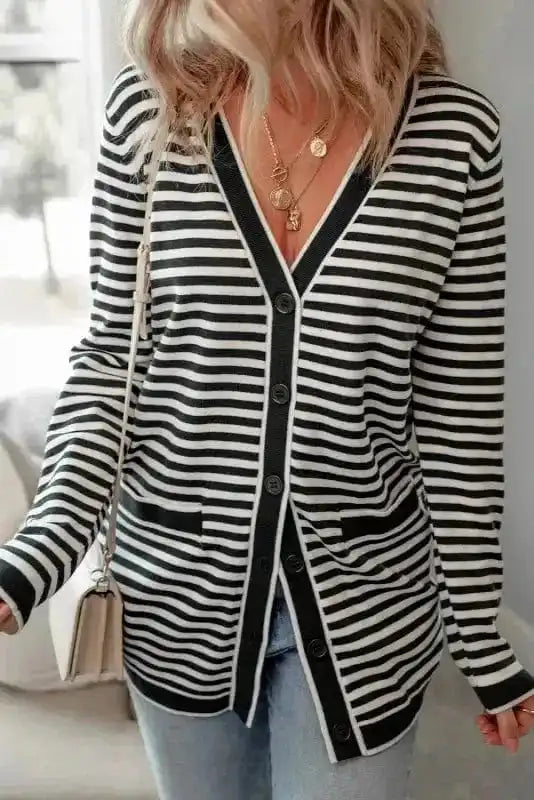 Cardigans Onyx Stripe Longline Cardigan