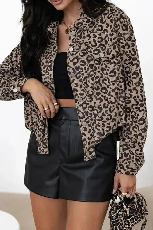 Corduroy Jackets Dark Khaki / S / Corduroy Leopard Luxe Corduroy Jacket