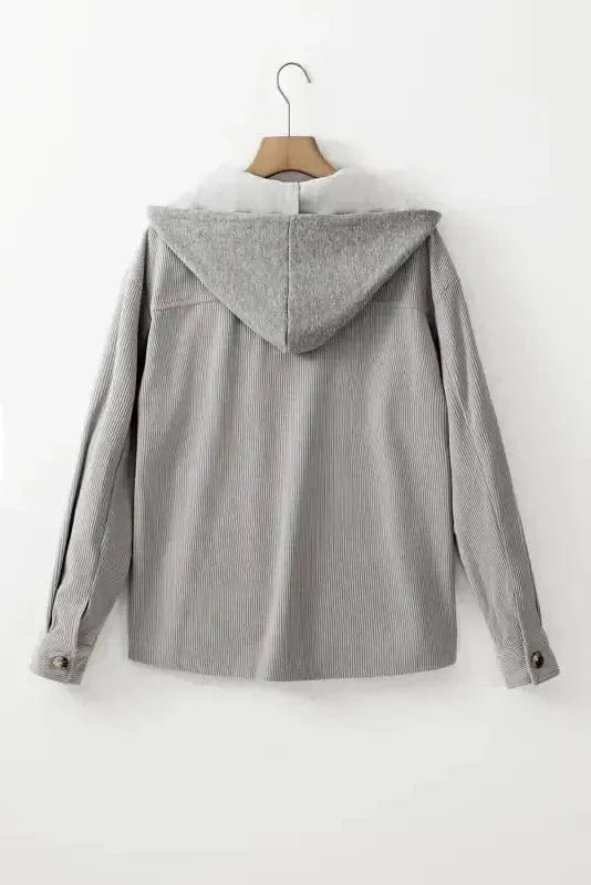 Corduroy Jackets Hooded Corduroy Shacket