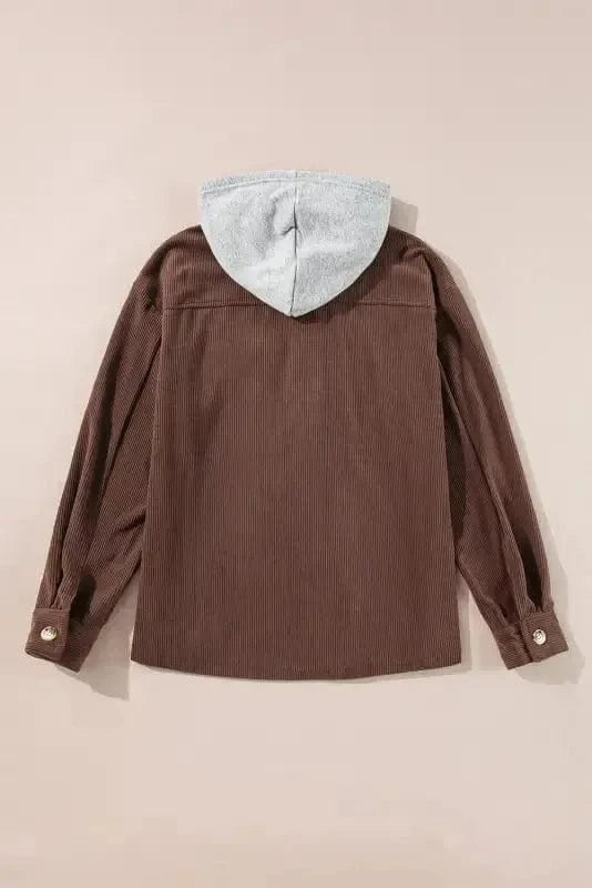 Corduroy Jackets Hooded Corduroy Shacket